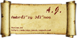 Ambrózy János névjegykártya